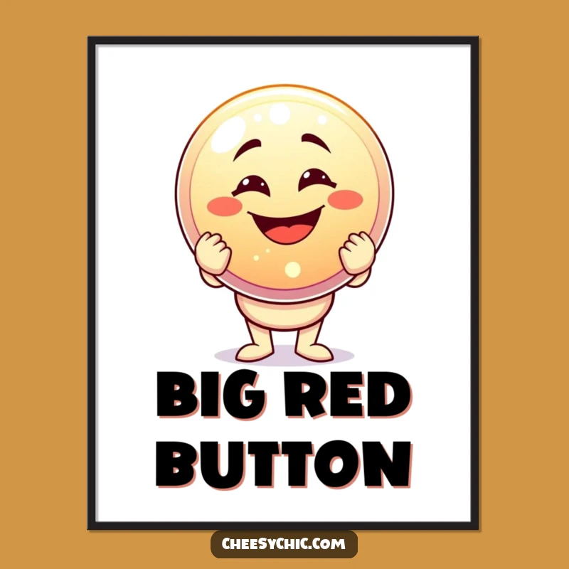 Funny Button Holder Poster: Motivational Wall Art with Humorous Charm