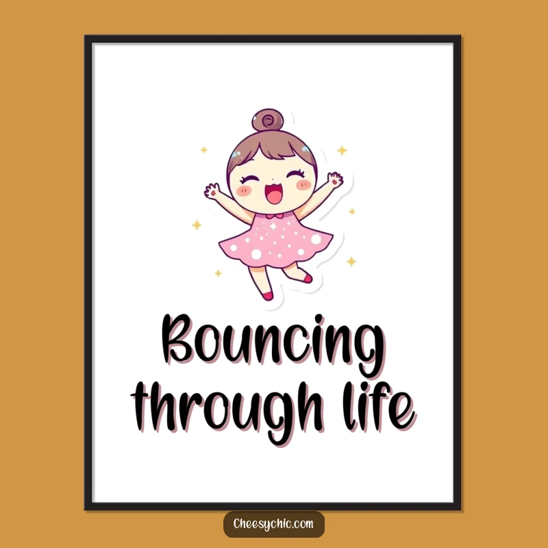 Funny Sparkle Dress Character Poster - Joyful Wall Art for Happy Spaces
