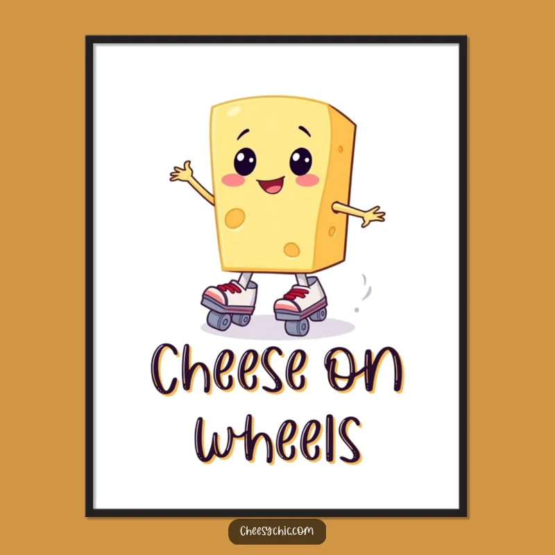 Funny Cheese Skater Poster: A Slice of Humor for Your Walls