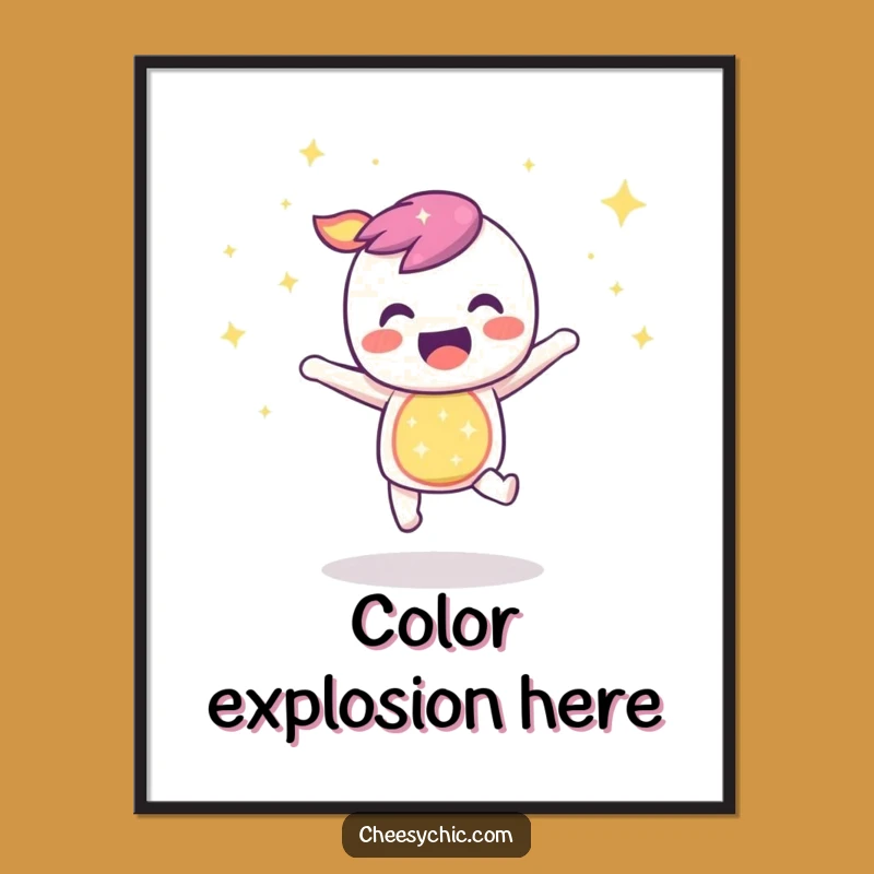 Funny Rainbow Bouncing Poster, a Joyful and Vibrant Wall Art