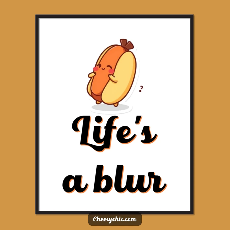 Funny Dizzy Hot Dog Poster: Hilarious Food Art for Walls
