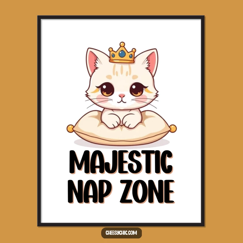 Funny Regal Cat Crown Poster - Hilarious Royal Wall Art for Cat Kingdom Decor