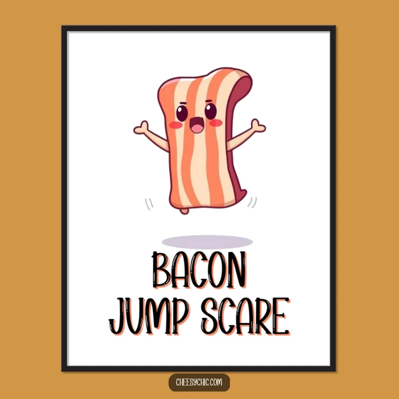 Funny Surprised Bacon Poster: A Slice of Shock for Your Walls
