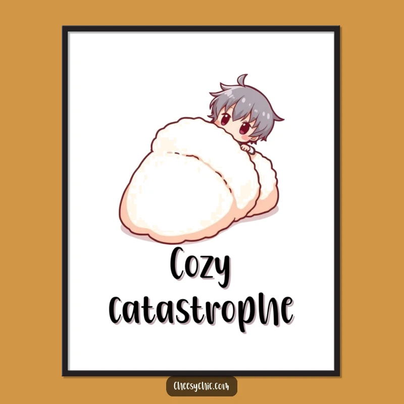 Funny Tripping Character Poster: Comedic Slipper Art Print