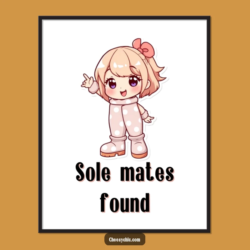 Funny Polka Dot Boots Poster: Cheerful Wall Art with Humorous Flair