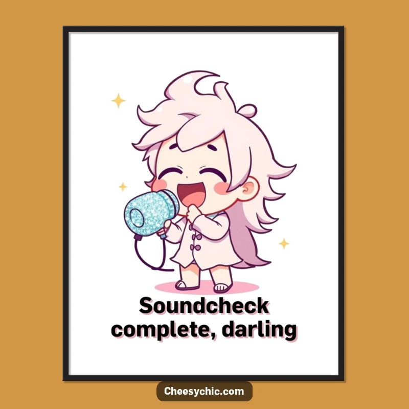 Funny Glitter Microphone Art Poster - Hilarious Wall Decor for Music Fanatics