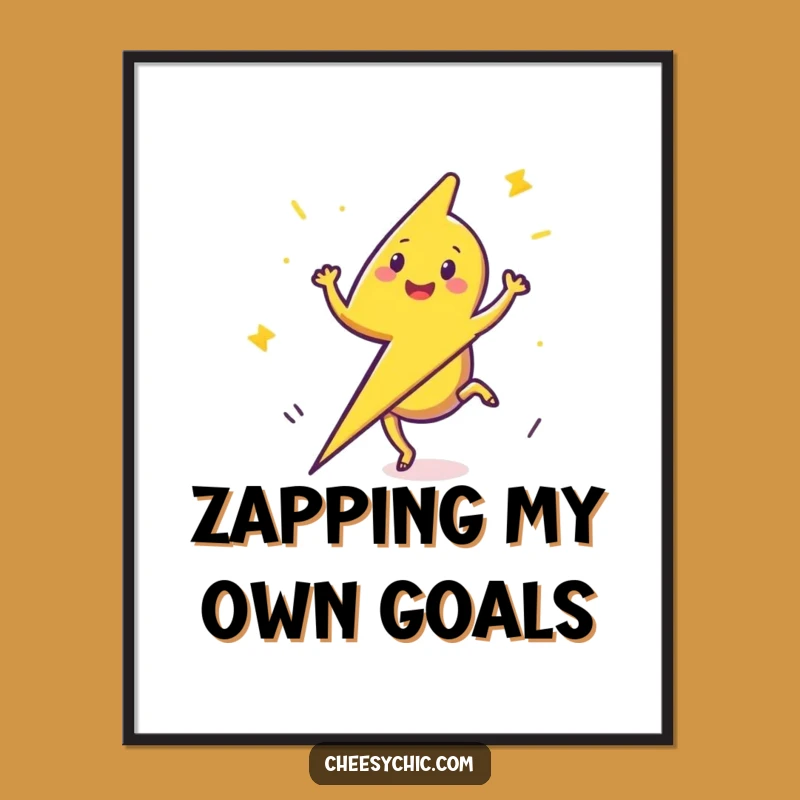 Funny Lightning Bolt Cartwheel Poster - Electrify Your Walls with Fun