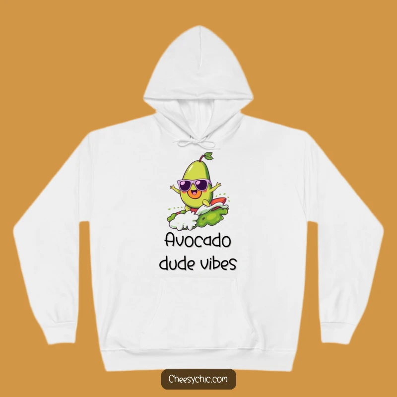 Funny Surfing Avocado Hoodie - Cool Guac Wave Sweatshirt, Ultimate Funny Gift for Vegans