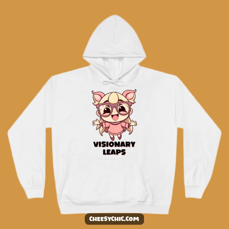 Cozy Funny Flamboyant Glasses Character Hoodie - Warm Leap of Joy Wear