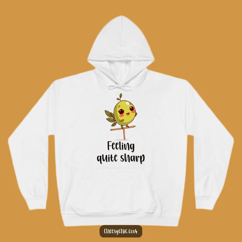 Cozy Funny Olive Balance Hoodie: Warmth with Witty Style