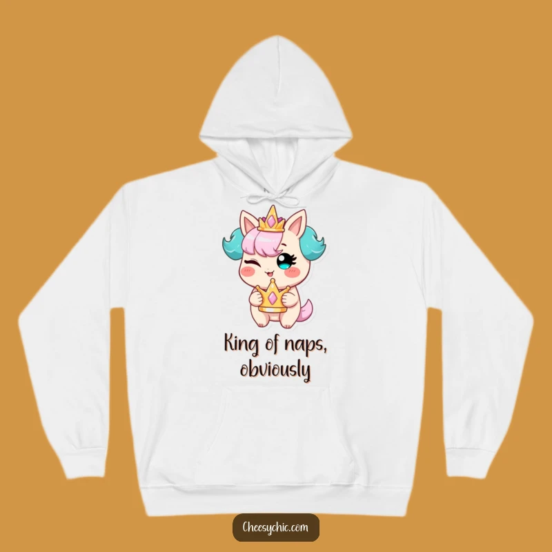 Cozy Funny Winking Character Crown Hoodie: Embrace Your Mischievous Aura in Comfort