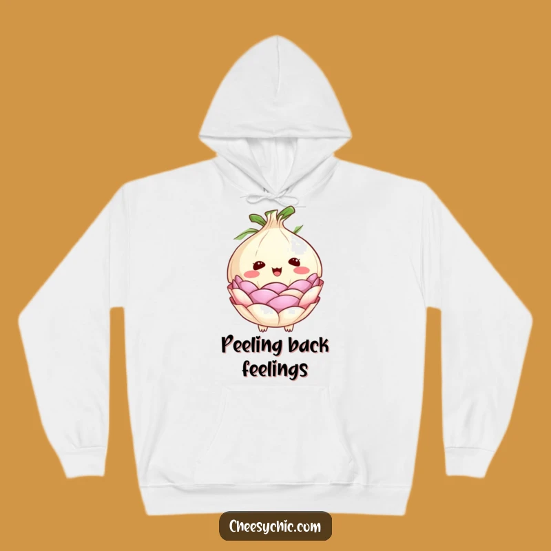 Cozy Funny Onion Surprise Hoodie: Cute Peeling Layers, Perfect Funny Gift for Comfy Laughs