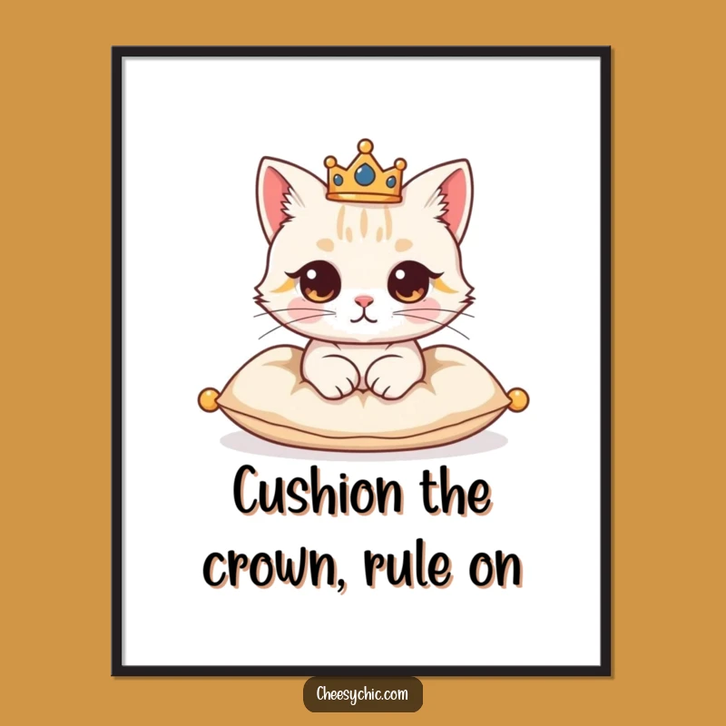 Free Printable Royal Cat Art: Regal Feline Portrait - Downloadable Elegant Decor