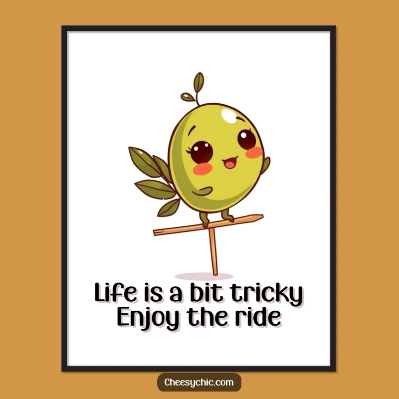 Free Printable Funny Olive Wall Art: Balancing Act Decor Downloadable Art