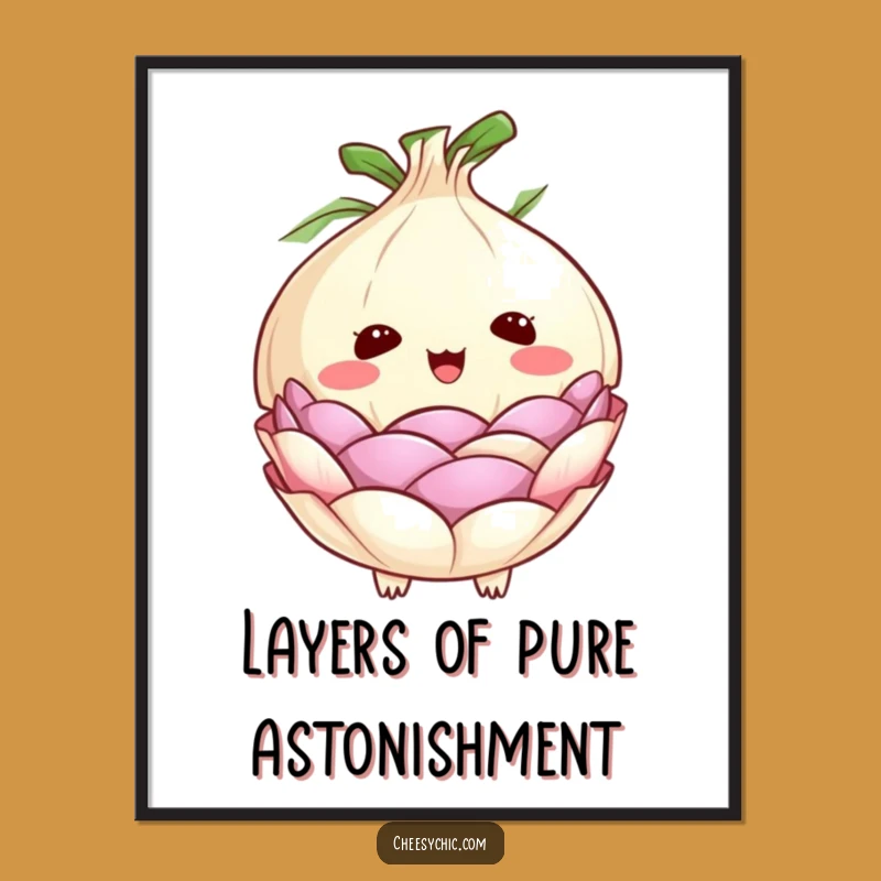 Free Printable Wall Art: Quirkly Surprised Onion Layers Downloadable Decor