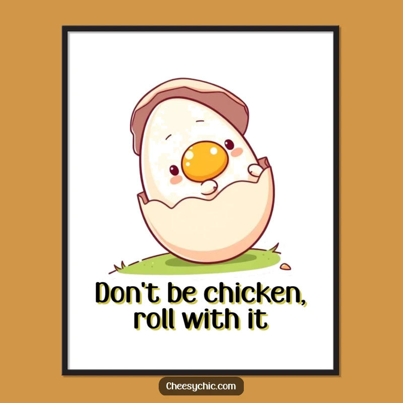 Free Printable Wall Art: Rolling Egg Funny Downloadable Decor