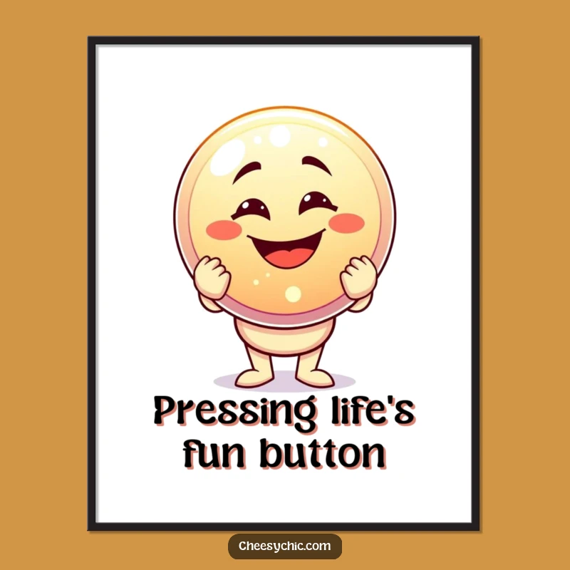 Funny Free Printable Wall Art: Button Holder Character Goofy Downloadable Decor