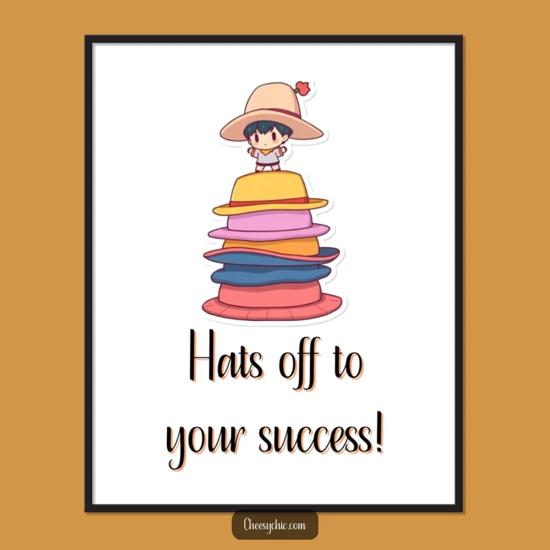 Free Printable Wall Art: Hat Balancer, Funny Character, Quirky Decor