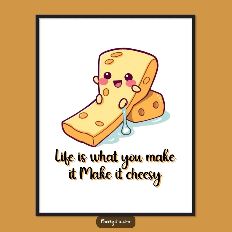 Free Printable Funny Cheese Wall Art: Hilarious Waterslide Decor Downloadable Art