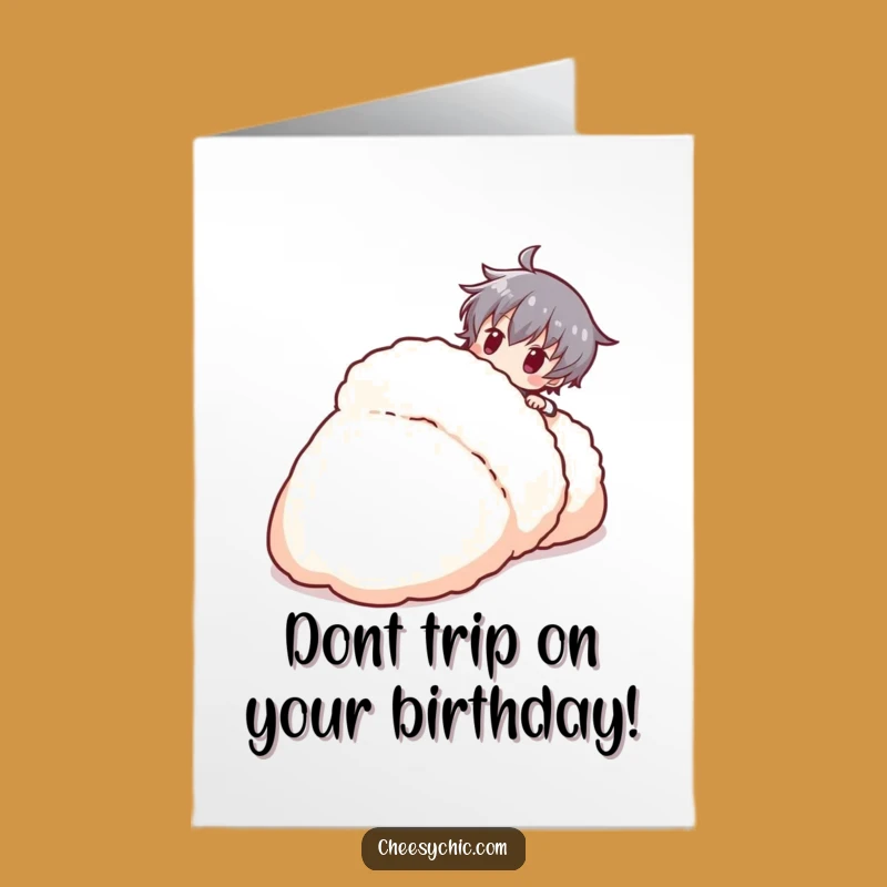 Free Printable Birthday Card: Tripping Character for a Funny Gift