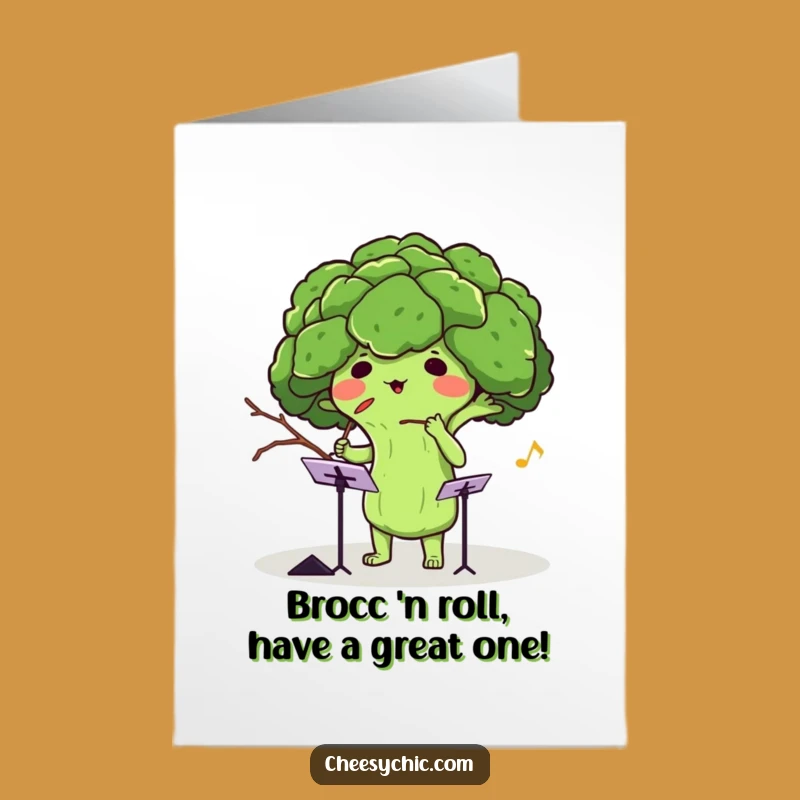 Free Printable Funny Broccoli Birthday Card - Orchestra Conductor Downloadable Gift