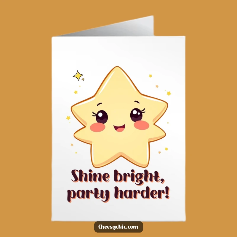Free Printable Star Birthday Card: Funny Glitter Toss Downloadable Gift for Instant Smiles