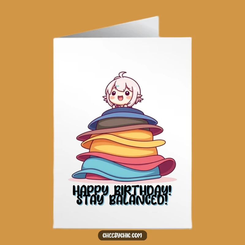 Free Printable Birthday Card: Hat Stack Character - Hilarious Downloadable Gift