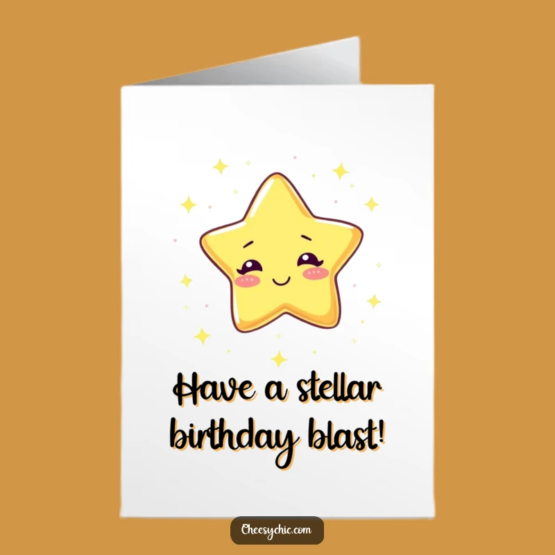 Free Printable Birthday Star Card - Giggling Sparkle Bolt Downloadable Gift