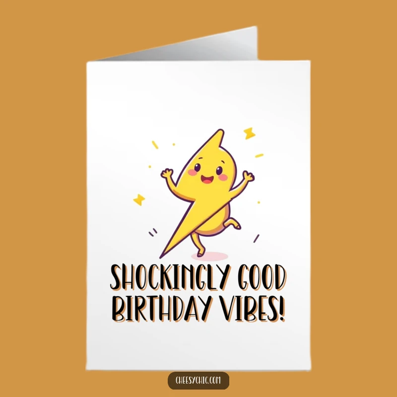 Free Printable Birthday Lightning Card - Energetic Cartwheel Bolt Downloadable Gift