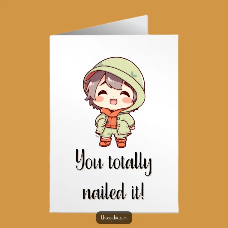 Free Printable Congrats Card: Mismatched Outfit Character Funny Downloadable Gift