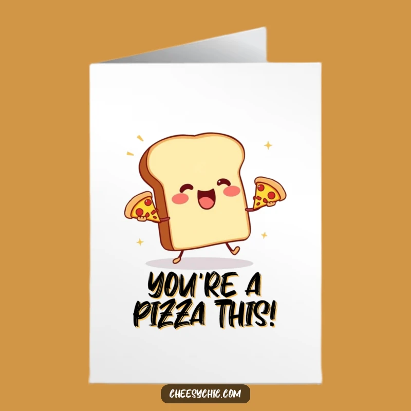 Free Printable Congratulations Card: Juggling Toast - Funny Foodie Card for Any Win