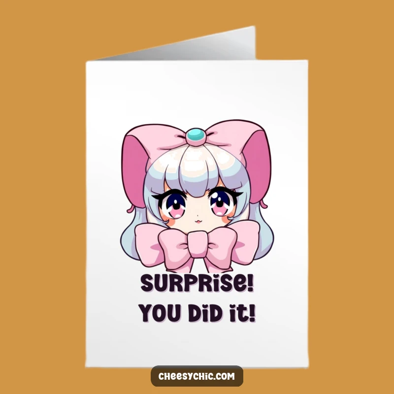 Big Reveal Free Printable Congrats Card: Bow Surprise, Easy Download