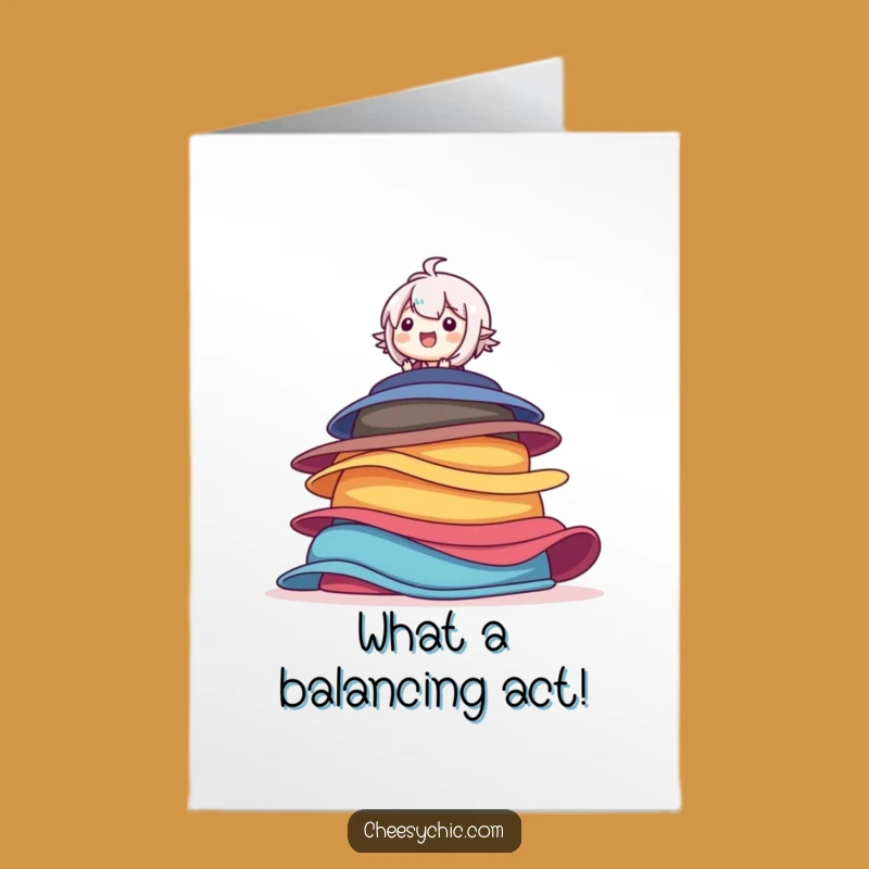 Free Printable Congrats Card: Hat Stack Balance - Fun Downloadable