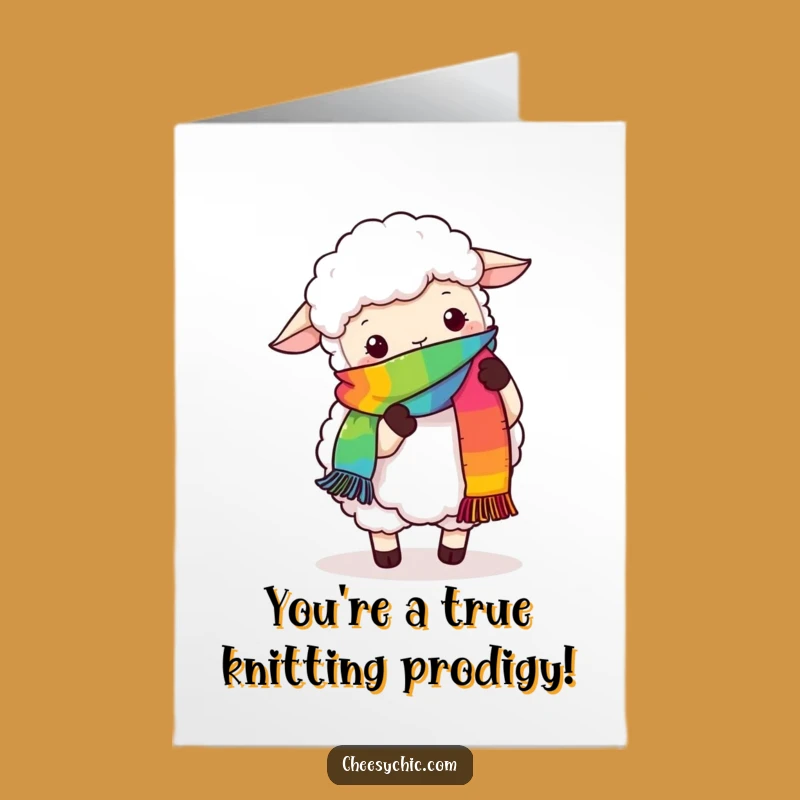 Hilarious Free Printable Congrats Card: Sheep Knitting Success LOL Downloadable Gift