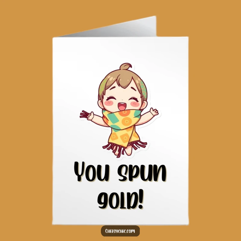 Free Printable Congrats Card: Celebrate with a Spinning Character, Joyful Win Downloadable Gift