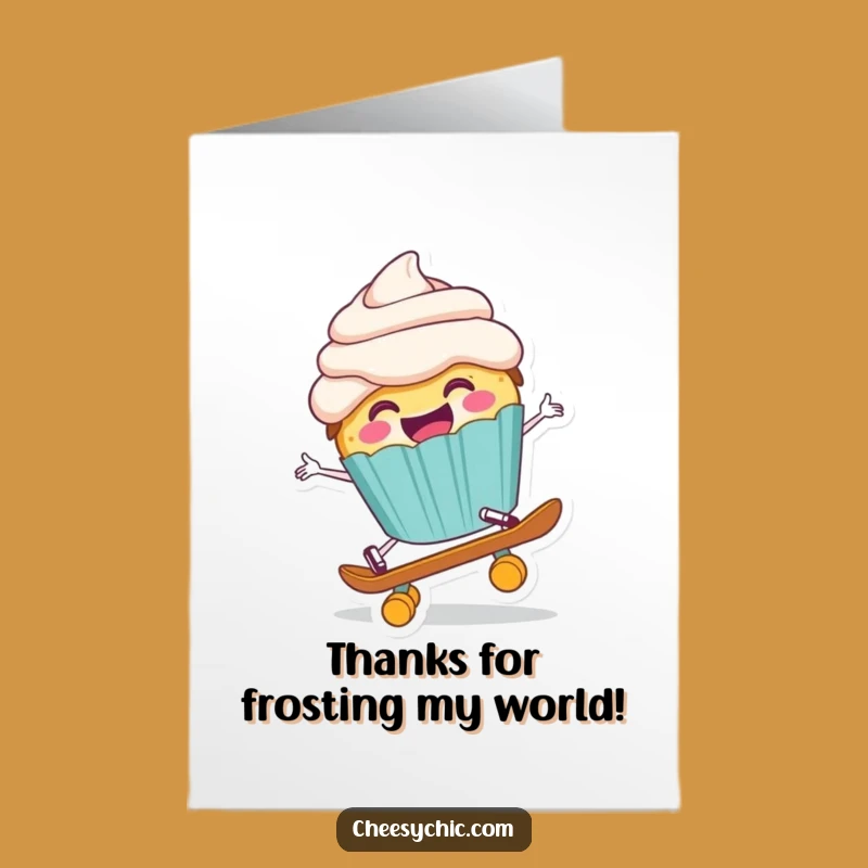 Free Printable Funny Cupcake Thank You Card - Skate Fail Downloadable Gratitude