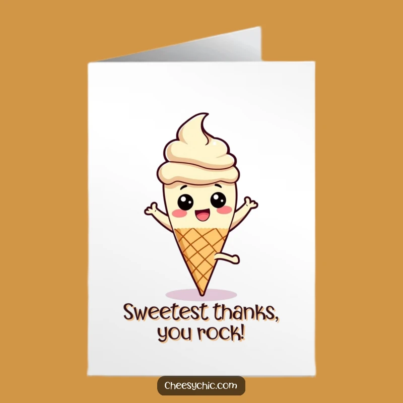 Free Printable Ice Cream Thank You Card: Funny Cartwheel Downloadable for Sweet Gratitude