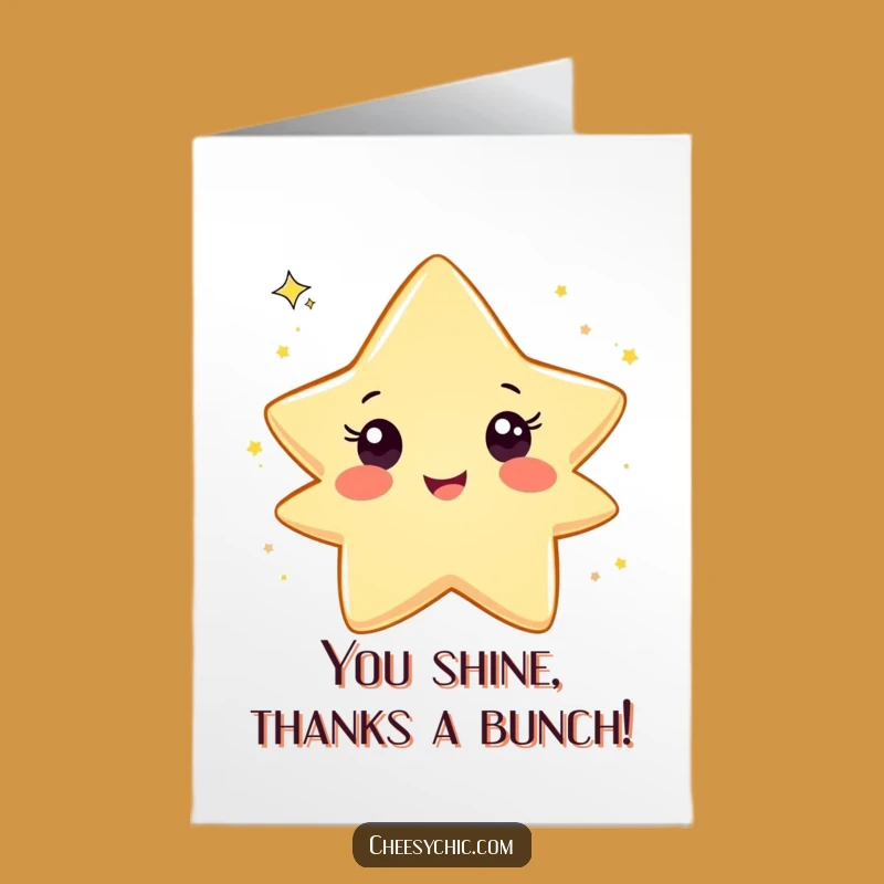 Free Printable Star Thank You Card: Funny Glitter Toss Downloadable for Expressing Gratitude