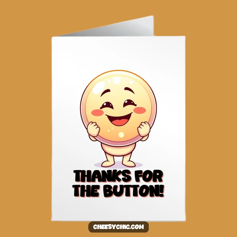 Free Printable Thank You Card: Funny Button Holder Character Downloadable Gift