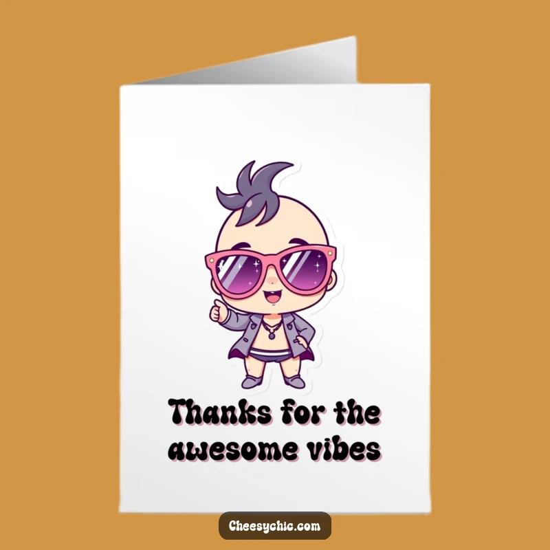 Free Printable Thank You Card: Funny Character, Sparkly Sunglasses, Downloadable Gift