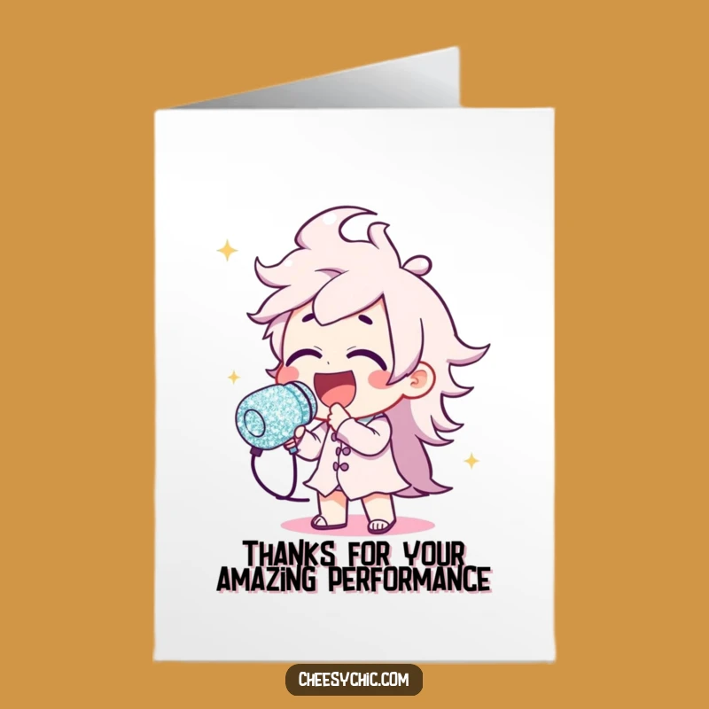 Free Printable Thank You Card: Hilarious Singing Star Expresses Gratitude Downloadable Gift