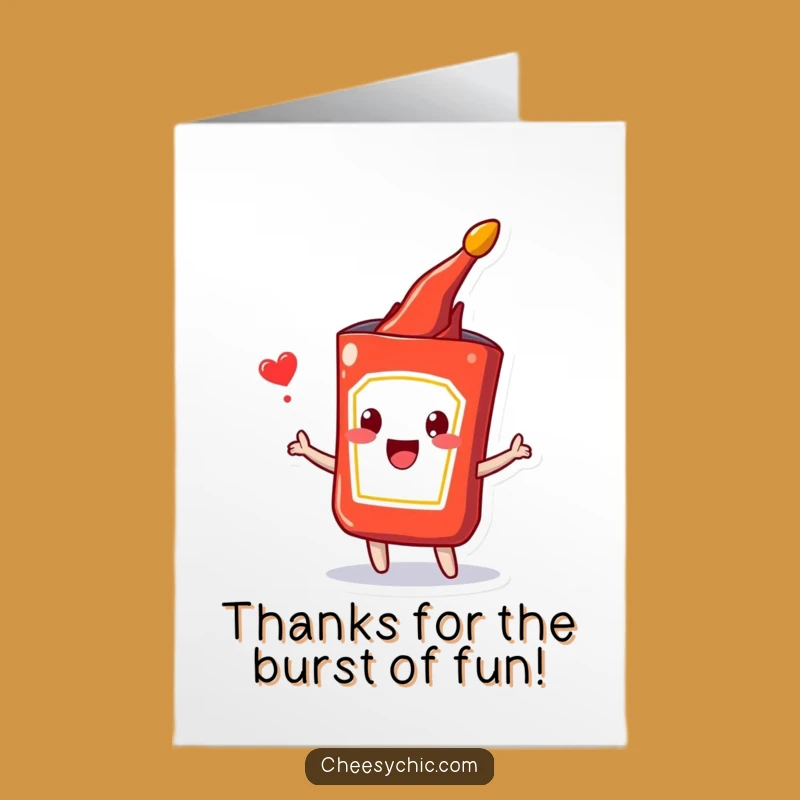 Free Printable Thank You Card: Ketchup Packet Pop of Thanks Downloadable