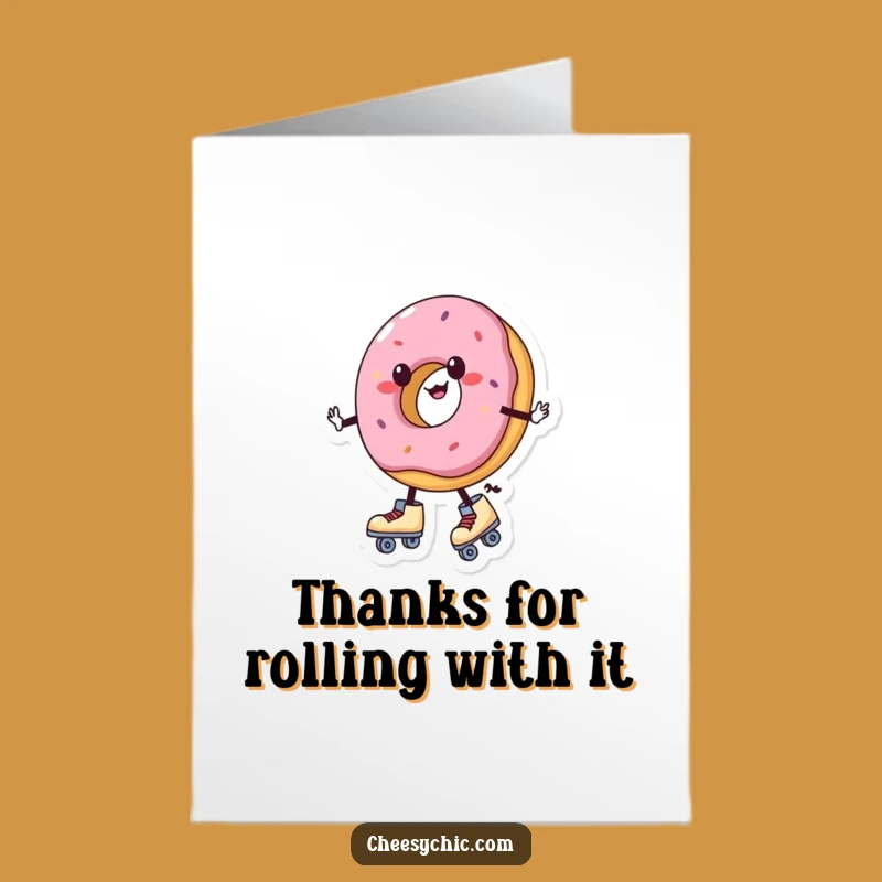 Free Printable Thank You Card: Roller Skating Donut - Sweet Thanks! Print at Home