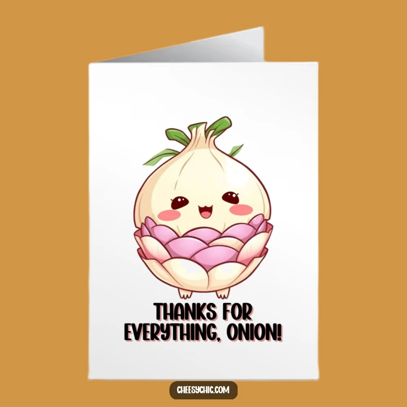 Free Printable Thank You Card: Surprised Onion Gratitude Gift Downloadable
