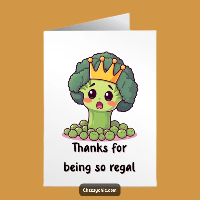 Funny Free Printable Thank You Card: Broccoli King LOL Downloadable Gift