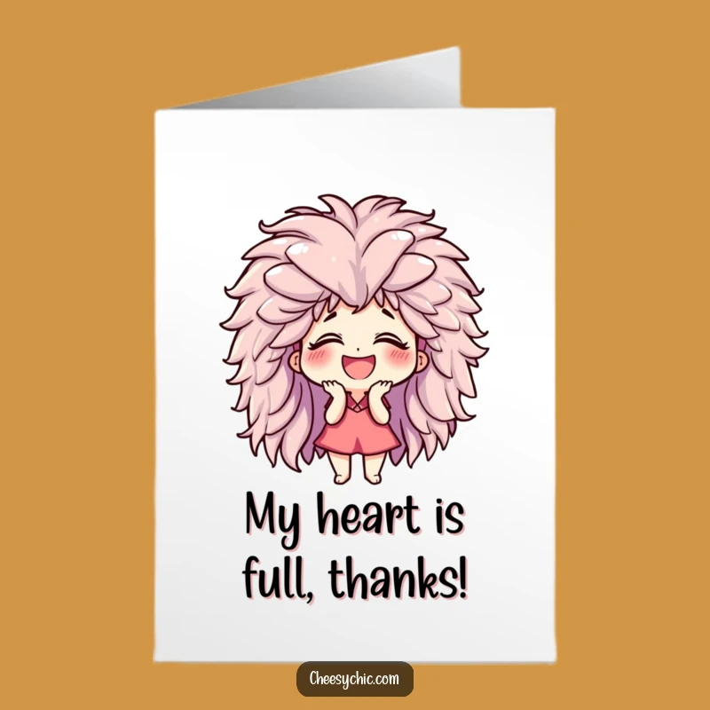 Free Printable Thank You Card: Wigged Character Giggling Funny Downloadable Gift
