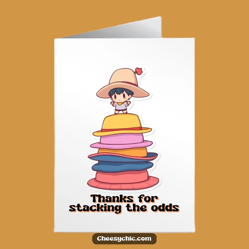 Free Printable Thank You Card: Hat Balancer, Funny Character, Downloadable