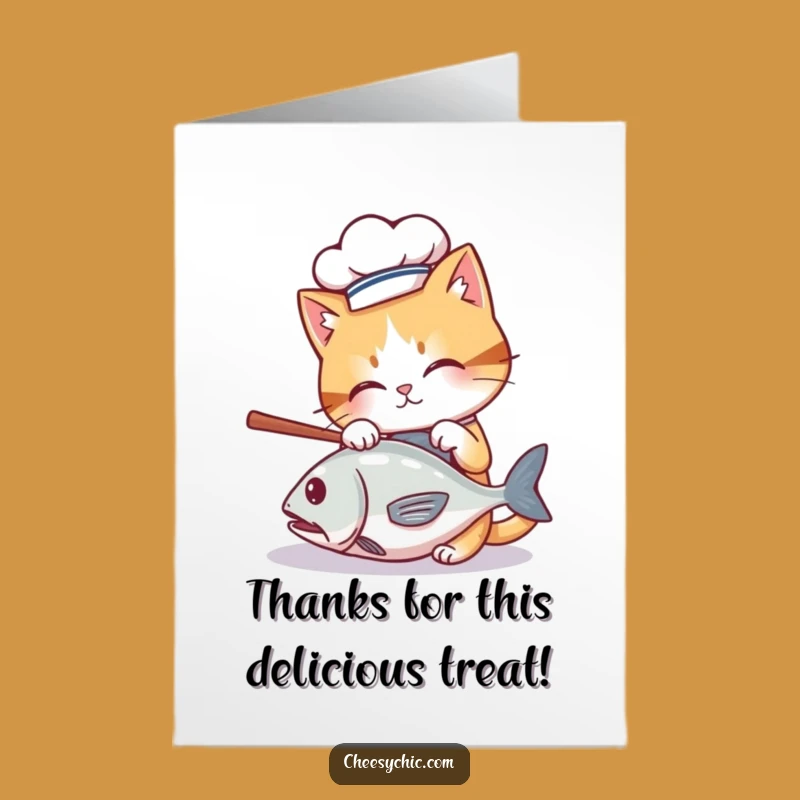Free Printable Thank You Card: Chef Cat's Treat, Downloadable Gift