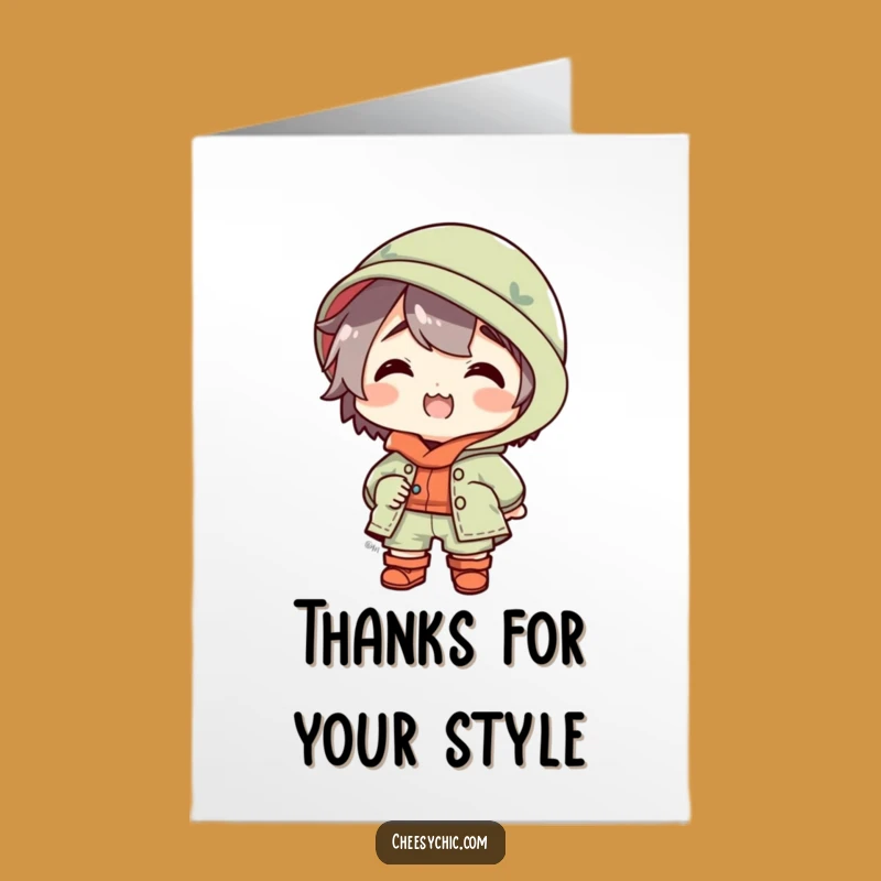 Free Printable Thank You Card: Mismatched Outfit Character Funny Downloadable Gift