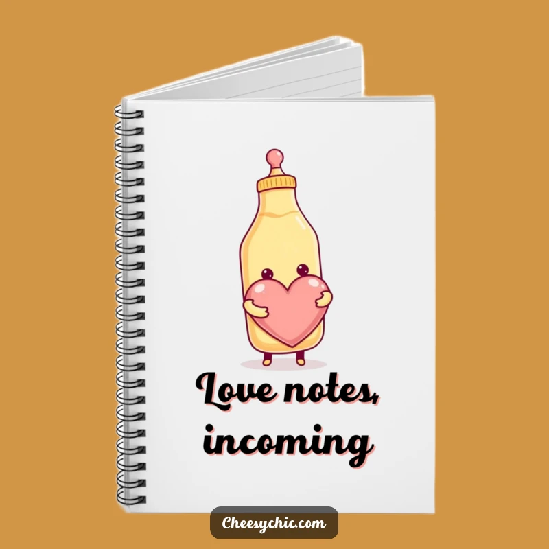 Funny Condiment Heart Notebook: Smiling Squeezing Love Journal, Ideal Funny Stationery Gift